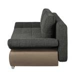 Schlafsofa Weyburn Webstoff / Kunstleder Grau / Taupe