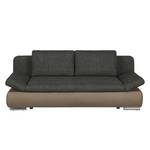 Schlafsofa Weyburn Webstoff / Kunstleder Grau / Taupe