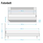 Slaapkamerset Basic (4-delig) alpinewit/antracietkleurig - 160 x 200cm - Lavakleurig/Modderkleurig eikenhout look