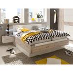 Chambre à coucher Penai (4 éléments) Blanc / Imitation chêne sable