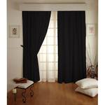 Tenda con passanti Cotton Panama Nero - 130 x 260 cm