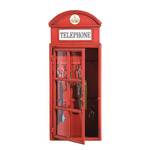 Sleutelkast London Telephone Rood - Metaal - 24 x 58 x 13 cm