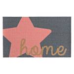 Deurmat Star Home kunstvezel - Grijs/pink