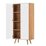 Highboard Loca deels massief wild eikenhout - wit/licht wild eikenhout - Breedte: 90 cm