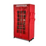 Schrank mit Print Telephone Booth Textil - Rot