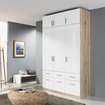 Rangement pour armoire Celle Imitation chêne de Sonoma / Blanc brillant - Largeur : 136 cm