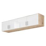 Kast opzetstuk Celle Sonoma eikenhouten look/hoogglans wit - Breedte: 181 cm