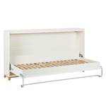 Lit escamotable Lindholm Hêtre / Blanc - 90 x 200cm - Sans matelas