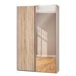 Amoire à portes coulissantes Soft Smart Imitation chêne / Miroir gris - Largeur : 120 cm - 1 miroir
