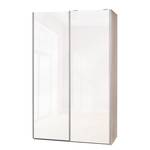 Armoire portes coulissantes Soft Smart 2 Blanc brillant / Imitiation chêne - Largeur : 120 cm