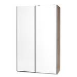 Armoire portes coulissantes Soft Smart 2 Blanc / Imitation chêne San Remo - Largeur : 120 cm