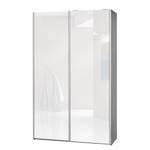 Schwebetürenschrank Soft Smart II Silbereiche Dekor / Hochglanz Weiß - Breite: 120 cm