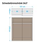 Schwebetürenschrank Tarragona Grau Metallic/Eiche Sanremo Dekor - Breite: 181 cm