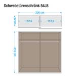 Schwebetürenschrank Tarragona Grau Metallic/Eiche Sanremo Dekor - Breite: 226 cm