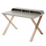 Bureau Kenmare Bois massif partiel - Gris clair mat / Frêne