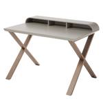 Bureau Kenmare Bois massif partiel - Gris clair mat / Chêne