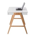 Schreibtisch Branno Eiche teilmassiv - Weiß / Eiche