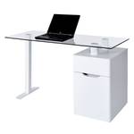 Bureau CU-LIBRE 13 Verre / Acier - Blanc mat