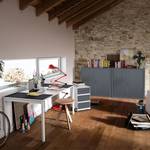 Scrivania easyDesk Bianco / Color antracite - 160 x 80 cm