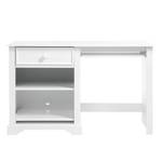 Bureau La Coquette deels massief grenenhout - wit