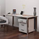 Schreibtisch MiPuro Hochglanz Weiß / Silber