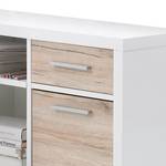 Bureau Nestor hoogglans wit/San Remo eikenhouten look