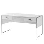 Bureau Pryor II witte pijnboomhouten look/zilverkleurig