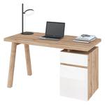 Bureau Rya Hoogglans wit/Balkeneikenhout look