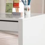 Schreibtisch Takoradi Hochglanz Weiß - mit zwei Schubkästen