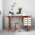 Bureau Why Wood deels massief eikenhout - wit/lichte eikenhouten look