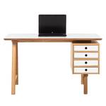 Bureau Why Wood deels massief eikenhout - wit/lichte eikenhouten look