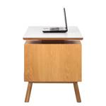 Bureau Why Wood deels massief eikenhout - wit/lichte eikenhouten look