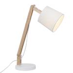 Lampe de bureau Carlyn Tissu / Chêne massif - 1-ampoule