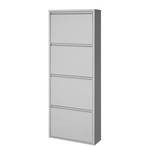 Schoenenkast Cabinet metaal aluminiumkleurig 4 kleppen - Hoogte: 140 cm