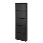 Scarpiera Cabinet Metallo nero Nero 5 sportelli a ribalta - Altezza: 174 cm