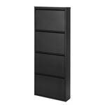 Schoenenkast Cabinet zwart metaal - 4 kleppen - Hoogte: 140 cm