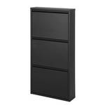 Armoire à chaussures Cabinet Métal Noir noir 3 abattants - Hauteur : 103 cm