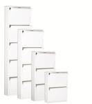 Schoenenkast Cabinet wit - 3 kleppen - Hoogte: 103 cm