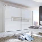 Armoire à portes coulissantes Arvada Blanc, gris sable - Blanc alpin / Verre prosecco - Largeur : 200 cm