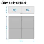 Schwebetürenschrank Ambrosia Hochglanz Weiß - 280 x 240 cm - 2 Türen