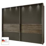 Armoire à portes coulissantes Ancona Imitation chêne truffier - La Havane / Imitation chêne truffier - Largeur : 200 cm - 2 porte - Avec cadre passepartout - Avec éclairage