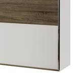 Zweefdeurkast Ancona truffeleikenhouten look - Alpinewit/truffeleikenhouten look - Breedte: 200 cm - 2 deuren - Zonder passe-partout lijst - Zonder verlichting