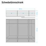 Schwebetürenschrank Ancona Trüffeleiche Dekor - Alpinweiß / Trüffeleiche Dekor - Breite: 250 cm - 2 Türen - Ohne Passepartoutrahmen - Ohne Beleuchtung