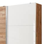 Armoire à portes coulissantes Arhus Imitation planches de chêne / Blanc brillant