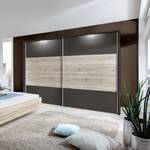 Schuifdeurkast Arizona Sleep Havanna/santana eikenhouten look - Breedte: 200 cm - Met passe-partout lijst - Met verlichting