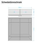 Schuifdeurkast Arizona Sleep Havanna/santana eikenhouten look - Breedte: 200 cm - Met passe-partout lijst - Met verlichting