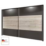 Schuifdeurkast Arizona Sleep Havanna/santana eikenhouten look - Breedte: 300 cm - Met passe-partout lijst - Met verlichting