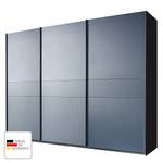 Schwebetürenschrank Bayamo Graphit/Mattglas Blau - 405 x 223 cm - 3 Türen