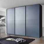 Schwebetürenschrank Bayamo Graphit/Mattglas Blau - 405 x 236 cm - 3 Türen