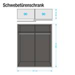 Schwebetürenschrank Beluga-Plus Hochglanz Sandgrau / Hochglanz Weiß / Alpinweiß - 181 x 236 cm - 2 Türen